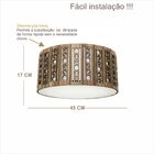 Luminária Decorativa Madeira Plafon Porto Belo Red 45cm Nogue