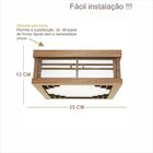Luminária Decorativa Madeira Plafon Quadrado Itapuã 25cm Frei
