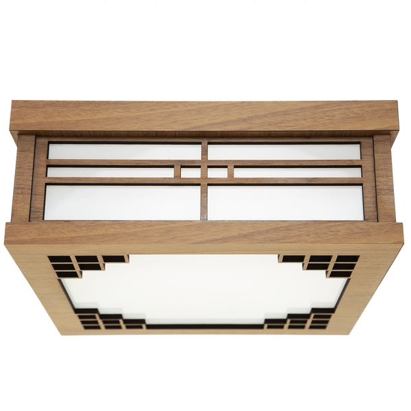 Luminária Decorativa Madeira Plafon Quadrado Itapuã 25cm Frei