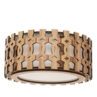 Luminária Decorativa Madeira Plafon Redondo Encantadas 45cm N