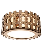 Luminária Decorativa Madeira Plafon Redondo Encantadas 45cm N