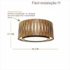 Luminária Decorativa Madeira Plafon Redondo Guaritá 45cm Frei