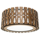 Luminária Decorativa Madeira Plafon Redondo Ubatuba 35cm Frei