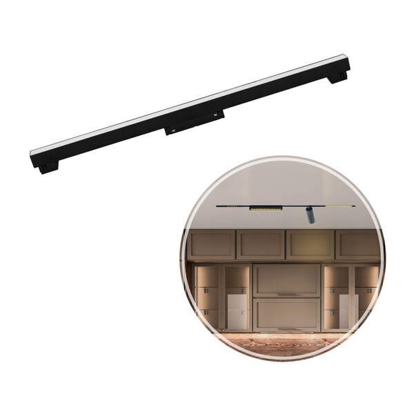 Luminária Difusa Mag. Preto 36w C. Inferior P/ Perfil K20 Ds9