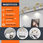Luminária Dupla Led Spot Teto Gold + Lâmpadas Gu10 Luz Fria