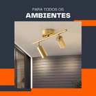 Luminária Dupla Led Spot Teto Gold + Lâmpadas Gu10 Luz Neutra