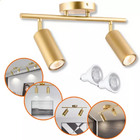 Luminária Dupla Led Spot Teto Gold + Lâmpadas Gu10 Luz Quente
