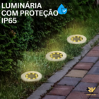 Luminária Espeto Led Jardim Solar Redonda Ip65 Grama Chão Ilu
