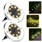 Luminária Espeto Led Jardim Solar Redonda Ip65 Grama Chão Ilu