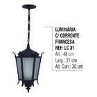 Luminária Externa Interna Francesa Com Corrente Em Alumínio
