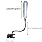 Luminária Flexível 24 Leds Com Clipe Prendedor De Mesa Preto