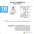 Luminária Hermética Ip65 6500k 63 Cm 18w 6500k