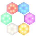 Luminaria Hexagonal Colorido  Led Controle Remoto Rgb 3 Unida