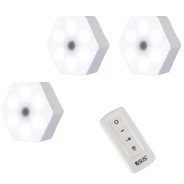 Luminaria Hexagonal Controle Led 5w Mesa Parede Decoraçao Sal