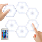 Luminaria Hexagonal Rgb Controle Remoto 6 Unidades Led Colori