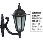 Luminária Holandesa Com Braço Externa/interna Alumínio 34cm