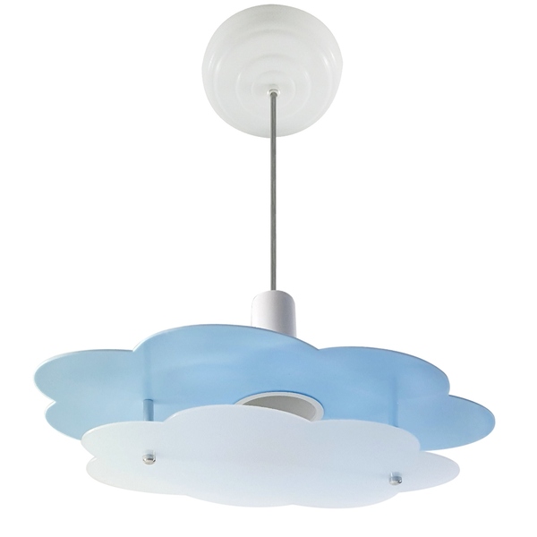 Luminária Infantil Pendente Nuvem Ceu Quarto Criança Bebê Azul