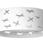 Luminária Infantil Plafon Aviões  Duplo Cinza 40x16