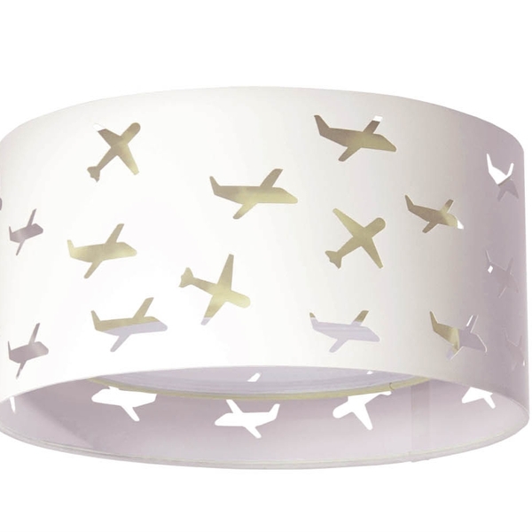 Luminária Infantil Plafon Aviões Duplo Crú 30x16