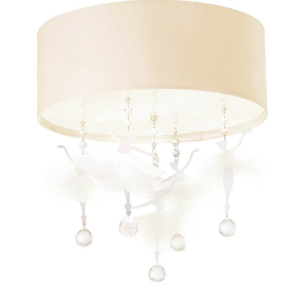 Luminária Infantil Plafon Bailarinas 2  40x15 Crú