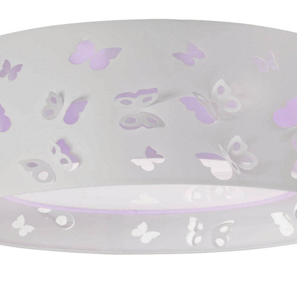 Luminária Infantil Plafon Borboletas  Duplo 50x16  Lilás