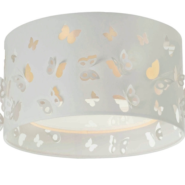 Luminária Infantil Plafon Borboletas Duplo Crú 30x16