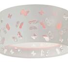 Luminária Infantil Plafon Borboletas Duplo Rosa 30x16