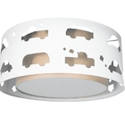 Luminária Infantil Plafon Carrinhos  Cáqui  30x16