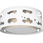 Luminária Infantil Plafon Carrinhos Cáqui 50x16