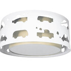 Luminária Infantil Plafon Carrinhos Crú 50x16