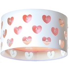 Luminária Infantil Plafon Corções C/ Cristais  Rosa 30x16