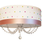 Luminária Infantil Plafon Pérolas Coloridas 40x15 Crú