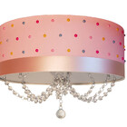 Luminária Infantil Plafon Pérolas Coloridas 40x15 Rosa