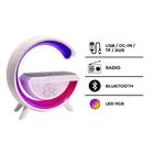 Luminária Inteligente Com Caixa De Som E Carregador Indução