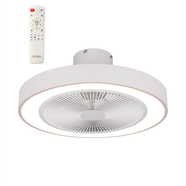 Luminária LED Aliseu Branca Bivolt com Circulador de Ar e Controle Remoto