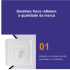 Luminária Led Borda Infinita Plafon Sobrepor 43x43 Multicor