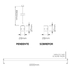 Luminária Led Integrado Perfil Pendente E Sobrepor 101cm 27 W