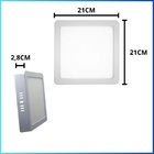 Luminária Led Painel/plafon Slim Quadrada Sobrepor 18w 6.000k