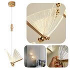 Luminaria Led Pendente Borboleta Dourado Modelo Fly Grande Bi