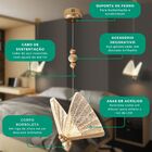 Luminaria Led Pendente Borboleta Dourado Modelo Fly Grande Bi