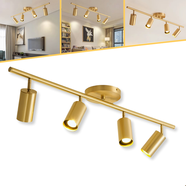 Luminária Led Quatro Spot P/ Teto Gu10 Gold Luxo Iluminação