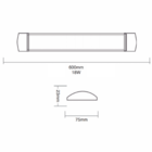 Luminária Led Taschibra Sobrepor Line 18w Luz Quente 3000k Bi