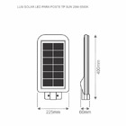 Luminária Led Taschibra Solar Tr Sun Poste 20w Preto 6500k C/