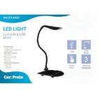 Luminária Led Usb Preta Multilaser - Ac272