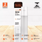 Luminária Linear Pro 36w Black + Decker 120cm Ip65 Branco Frio