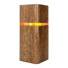Luminária Log Led 110v Decorativa De Mesa Marrom Em Madeira -