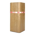 Luminária Log Led 110v Decorativa De Mesa Natural Em Madeira