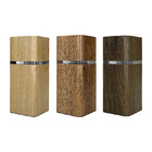 Luminária Log Led 110v Decorativa De Mesa Natural Em Madeira