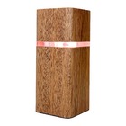 Luminária Log Led 220v Decorativa De Mesa Marrom Em Madeira -