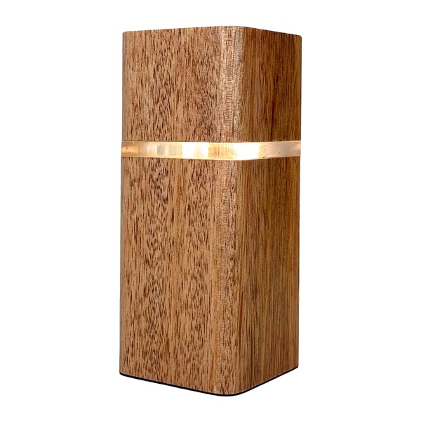 Luminária Log Led 220v Decorativa De Mesa Marrom Em Madeira -